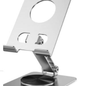 SUPORTE UNIVERSAL PARA CELULAR, DESENVOLVIDO PARA USO EM SUPERFICIES PLANAS COMO MESAS E BANCADAS. FABRICADO EM LIGA METALICA COM ACABAMENTO RIGIDO E COMPONENTES EM SILICONE ANTIDERRAPANTE PARA PROTECAO DO DISPOSITIVO E ESTABILIDADE. POSSUI ESTRUTURA DOBRAVEL COM ARTICULACAO AJUSTAVEL PARA REGULAGEM DE ANGULO DE VISUALIZACAO NA POSICAO VERTICAL OU HORIZONTAL. NAO POSSUI COMPONENTES ELETRICOS.